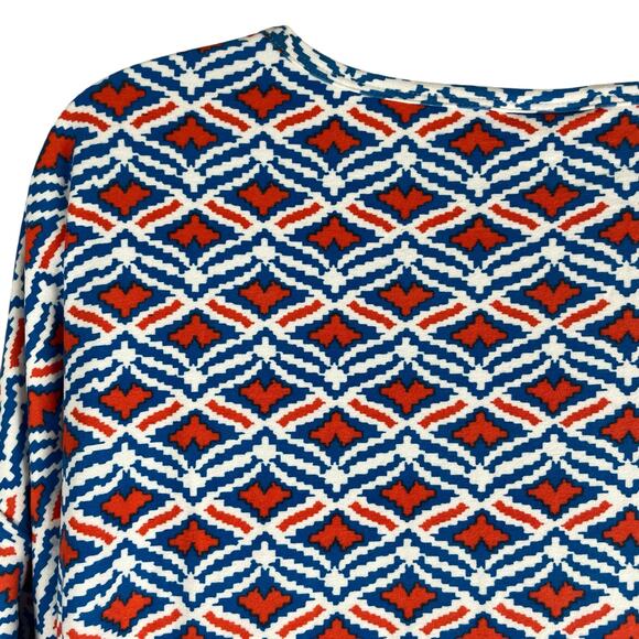 Lularoe Irma Short Sleeve Printed Oversized Tunic Top Blue Size M - Picture 6 of 7